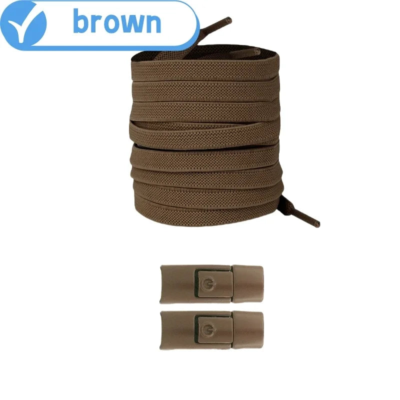 New without Ties Elastic Laces No Tie Shoe Laces Press Lock Shoelaces Sneaker Kids Adult 8MM Widened Flat Shoelace for Shoes