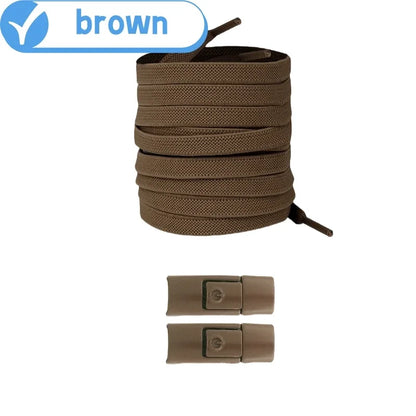 New without Ties Elastic Laces No Tie Shoe Laces Press Lock Shoelaces Sneaker Kids Adult 8MM Widened Flat Shoelace for Shoes