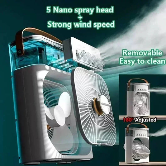 3-in-1 Personal Air Cooler | Portable Fan, Humidifier & LED Night Light