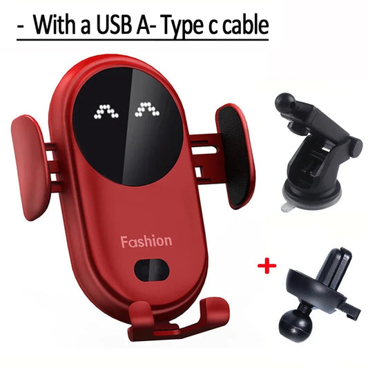 30W Auto-Clamp Infrared Wireless Car Charger | Fast Charging Mount for iPhone & Samsung