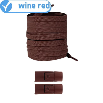 New without Ties Elastic Laces No Tie Shoe Laces Press Lock Shoelaces Sneaker Kids Adult 8MM Widened Flat Shoelace for Shoes
