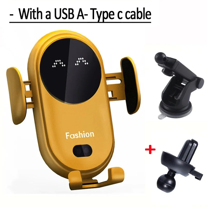 30W Auto-Clamp Infrared Wireless Car Charger | Fast Charging Mount for iPhone & Samsung