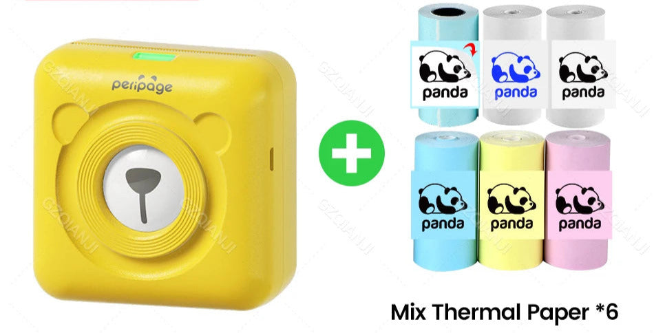 7 Colors Peripage A6 304DPI Mini Photo Printer Notes Sticker Label Printing Machine Bluetooth Portable Wireless Printer Marker