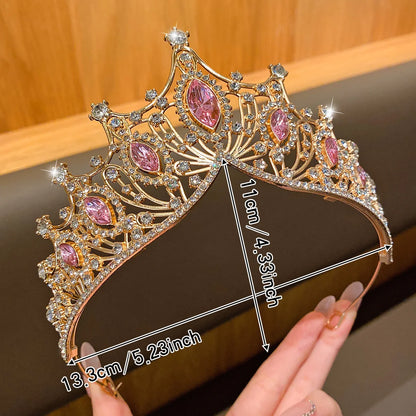 1 Large Crown Fashionable Temperament Crown Headband Sweet Wind Hair Accessory Suitable for Performances and Birthdays